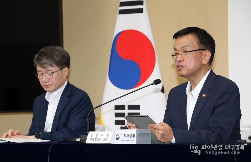 <strong>내년 예산안을 설명하는 최상목 부총리 겸 기획재정부 장관(왼쪽 김동일 예산실장) ⓒ기획재정부</strong>