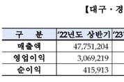 상반기 대구경북상장법인 매출액, 영업이익 감소에도 순이익은 증가