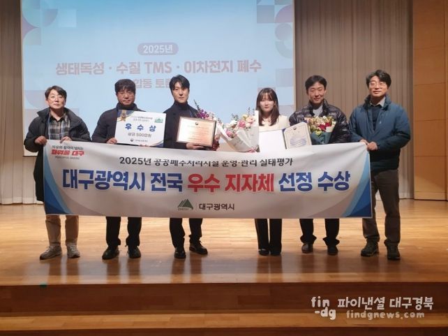 대구시, 공공폐수처리시설 운영·관리 전국 ‘우수’ 달성 쾌거!