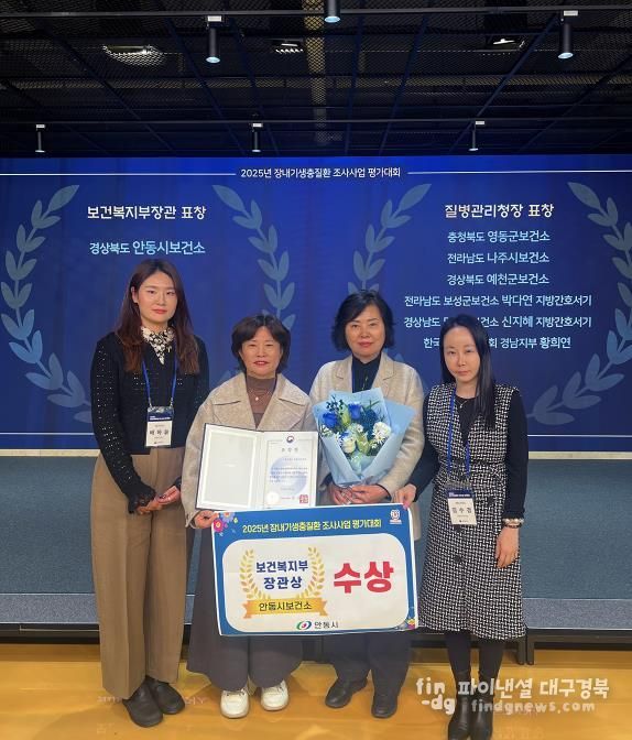 안동시, 2025년 장내기생충질환 조사사업 ‘보건복지부 장관상’ 수상