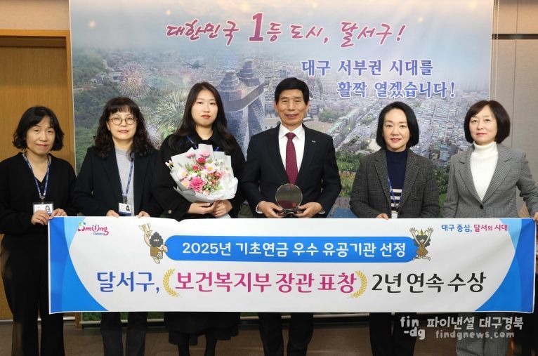 달서구, 2년 연속 ‘기초연금사업 우수기관’선정… 보건복지부 장관표창 수상