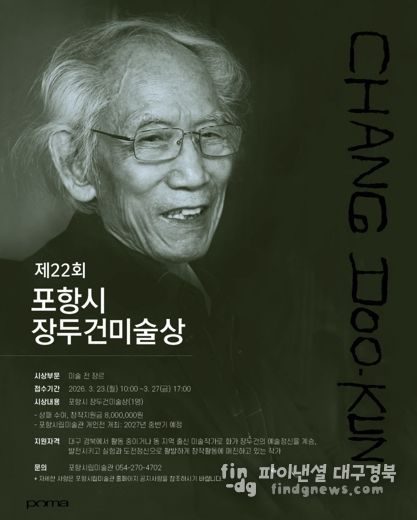 제22회 장두건미술상 수상작가 공모 포스터.