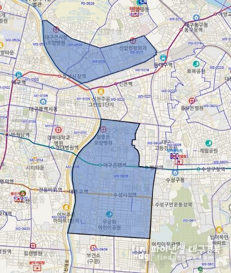 흐린 물 출수 예상지역 위치도